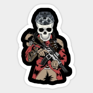 Steampunk Horror Skull Fantasy Army Halloween Sticker